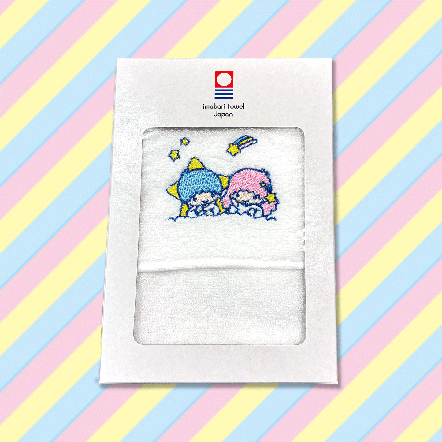 リトルツインスターズ 刺繍入りプチタオル(ホワイト)